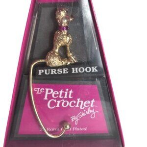 LePetit Crochet Poodle Purse Holder – 22K Gold Plated Dog Lover Gift by Shirley